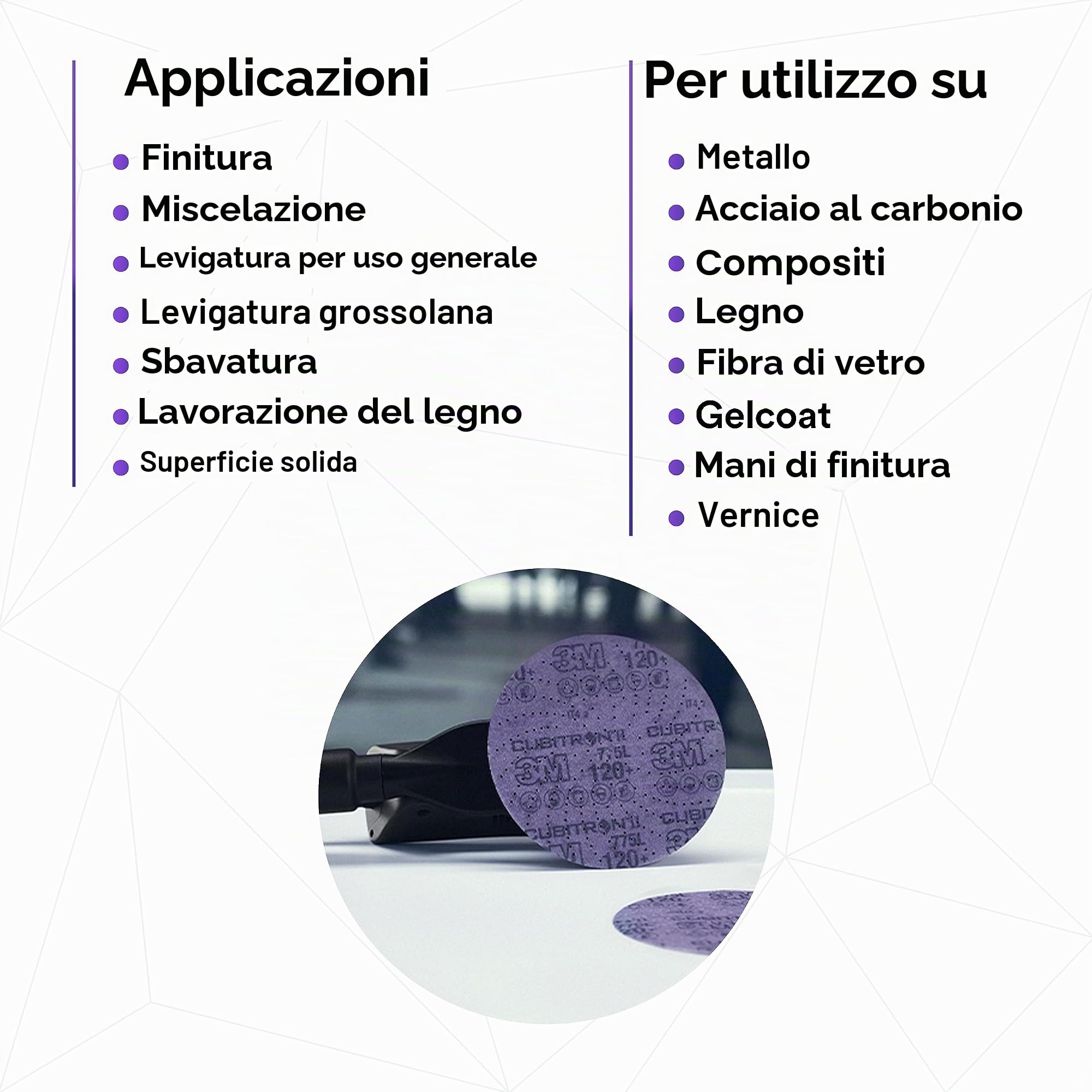 3M Cubitron il Disco con Supporto in Film 775L, 127 mm, 320+, Sabbia Pulita, 50 Dischi per Confezione