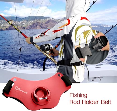 Miniatura 12 de Cinturón de pesca Cinturón de lucha ajustable de aluminio/fibra de carbono/cinturón de lucha de plástico Cinturón de pesca de pie Negro