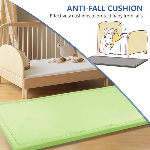 Miniatura 161 de Tapete de juego para bebé, tapete de espuma viscoelástica de 1.3 pulgadas de grosor, terciopelo coral suave, antideslizante, extragrande, tapete