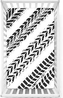 Dirt Bike Themed Fitted Crib Sheet,Standard Crib Mattress Fitted Sheet Soft Toddler Mattress Sheet Fitted - Baby Sheet for Boys Girls,28â€œ x52â€œ,Black and White