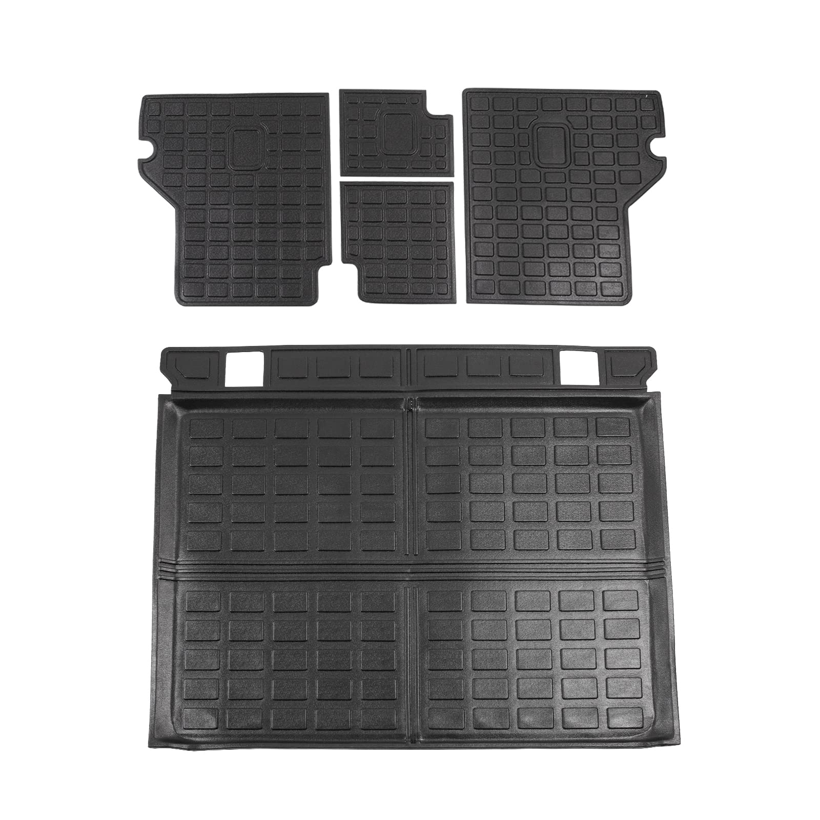 powoq Fit 2010-2023 Toyota 4Runner Cargo Mat Back Seat Protector TPE Trunk Mat Backrest Mat for 2010-2023 Toyota 4Runner 5 Seater Accessories (Fit W/O Sliding Tray, Rear Backrest Mats+Rear Trunk Mat)