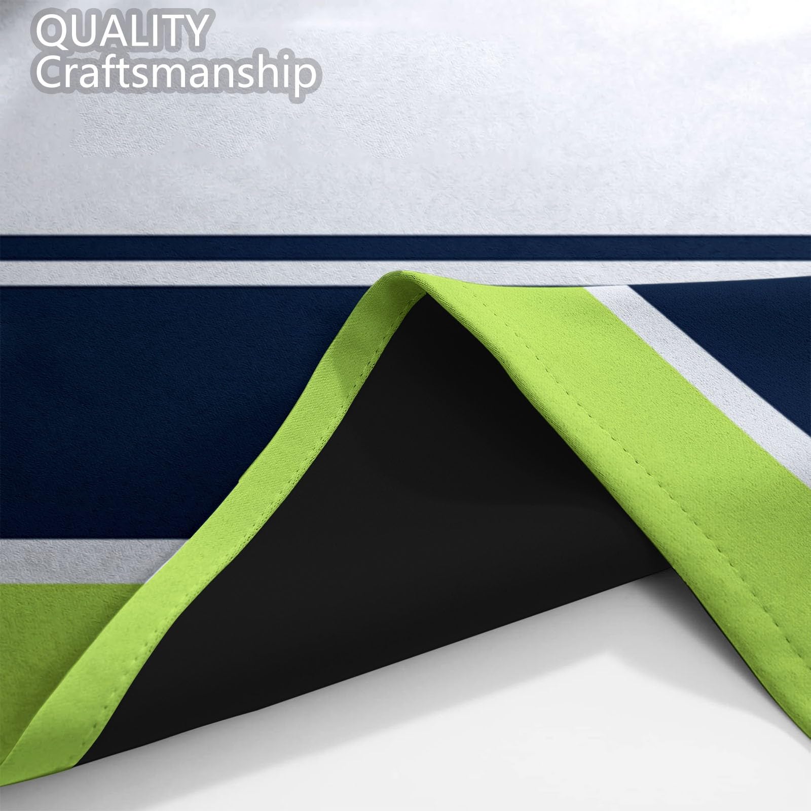 Geometrisches Streifenmuster Teal Blickdichte Vorhänge, Weiche Thermovorhang Gardinen mit Ösen, 2er Pack Verdunkelung Ösenschal für Wohnzimmer Schlafzimmer, H 260 x B 140 cm