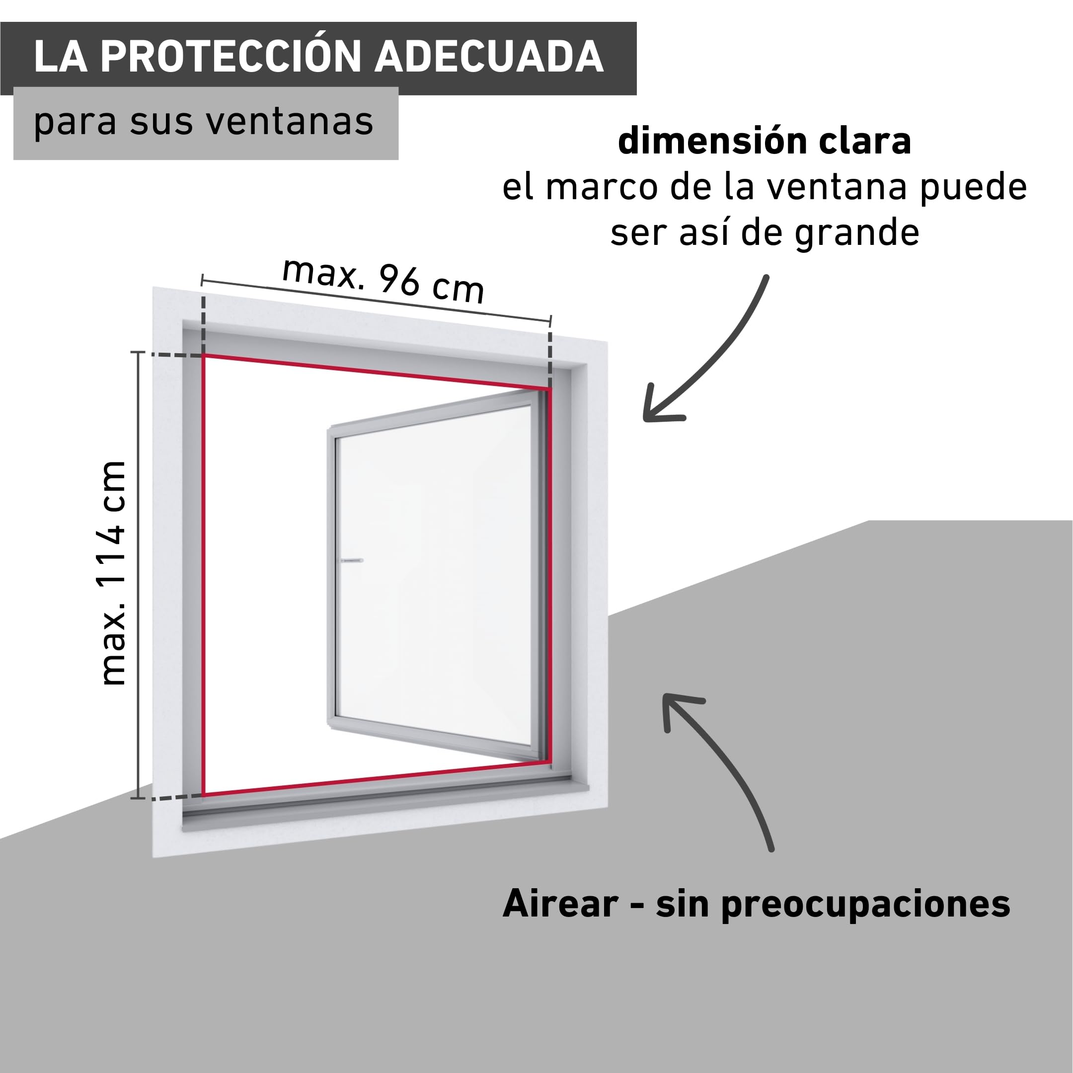 Windhager Tensor Plus, mosquitera Marco de Aluminio para Ventanas 100 cm x 120 cm, Blanco, 03898