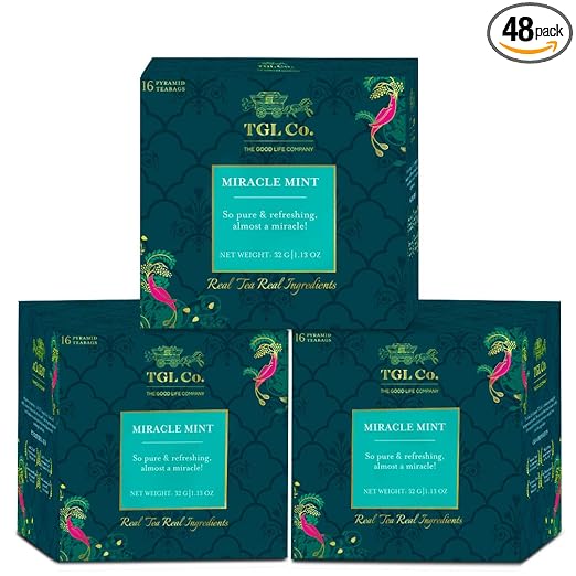 Miracle Mint Tea Herbal Infusion Tea, 48 Tea Bags (45 Tea Bags + 3 Exotic Samples)