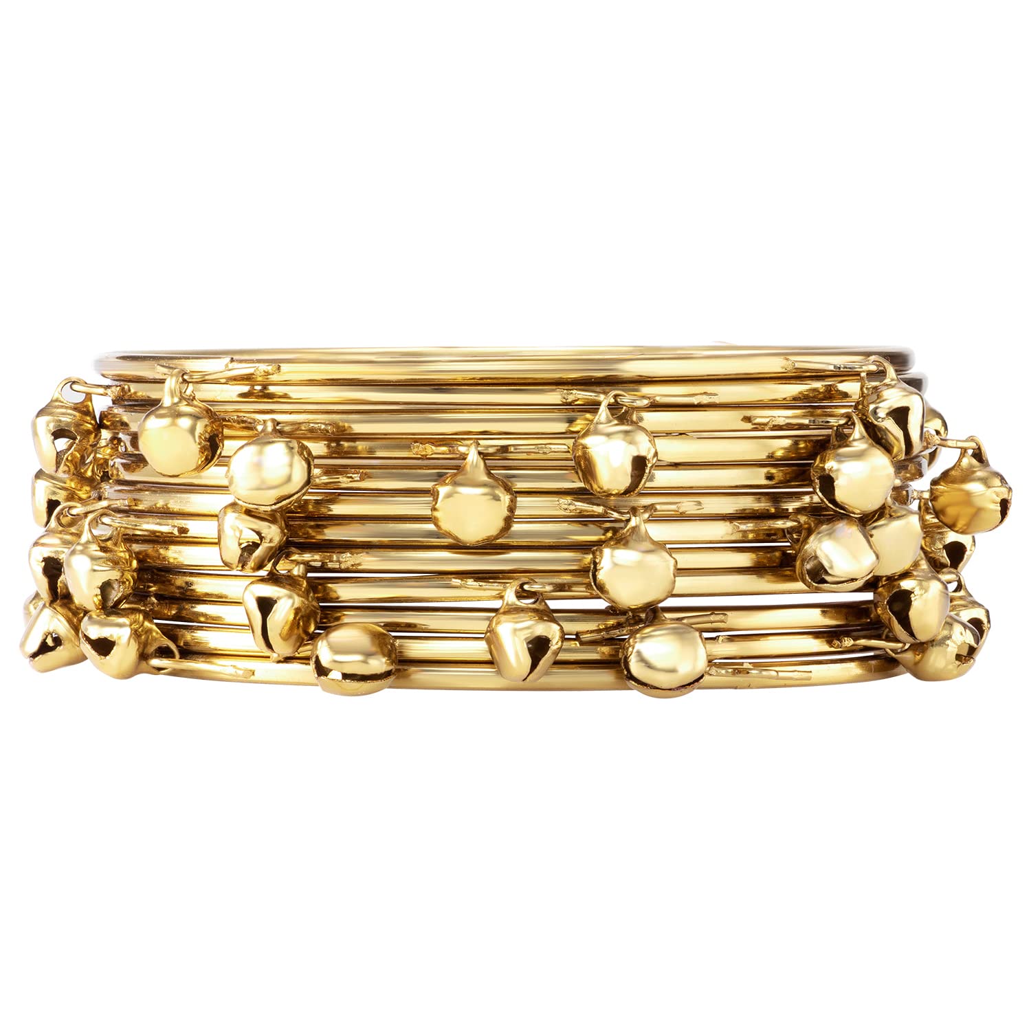 Peora Gold Plated Ghungru Studded Metal Bangles Set Jewellery Ethnic Function Wear Navratri Gift For Women Girls (2.6 Inch) (B0BQ4PP6DQ) Amazon Price History, Amazon Price Tracker