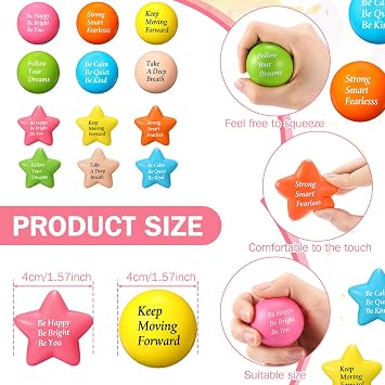 Aoriher 36 Pcs Motivational Balls Bulk with Quotes Adults