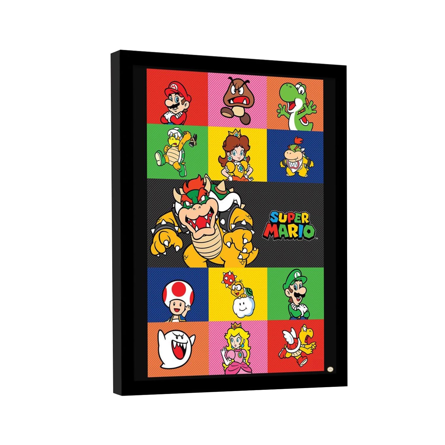 Super Mario Characters Framed Print (40cm x 30cm) (Multicoloured)