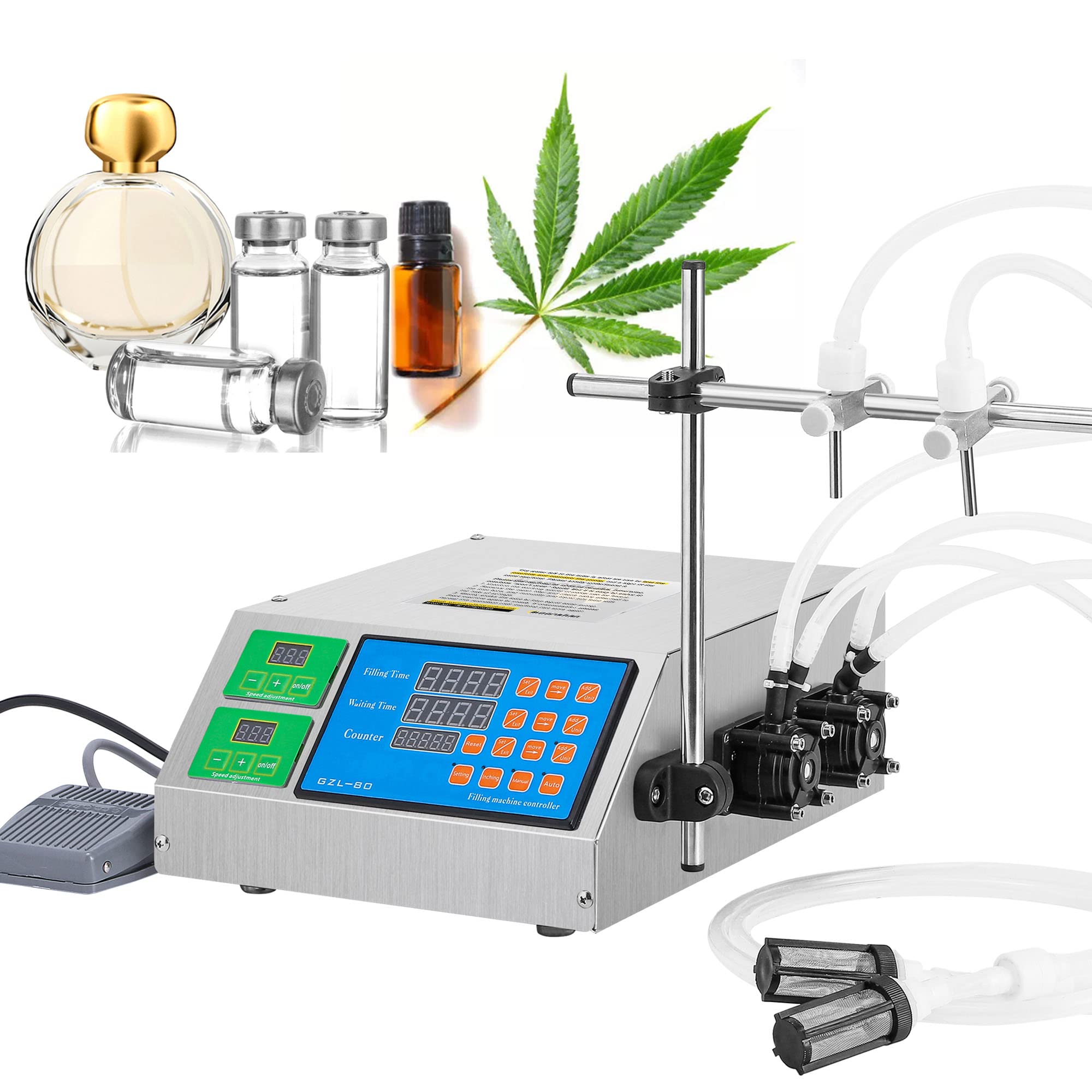 Moonshan Liquid Filling Machine 22 oz/min Peristaltic Pump Bottle Filler Machine Automatic Bottling 