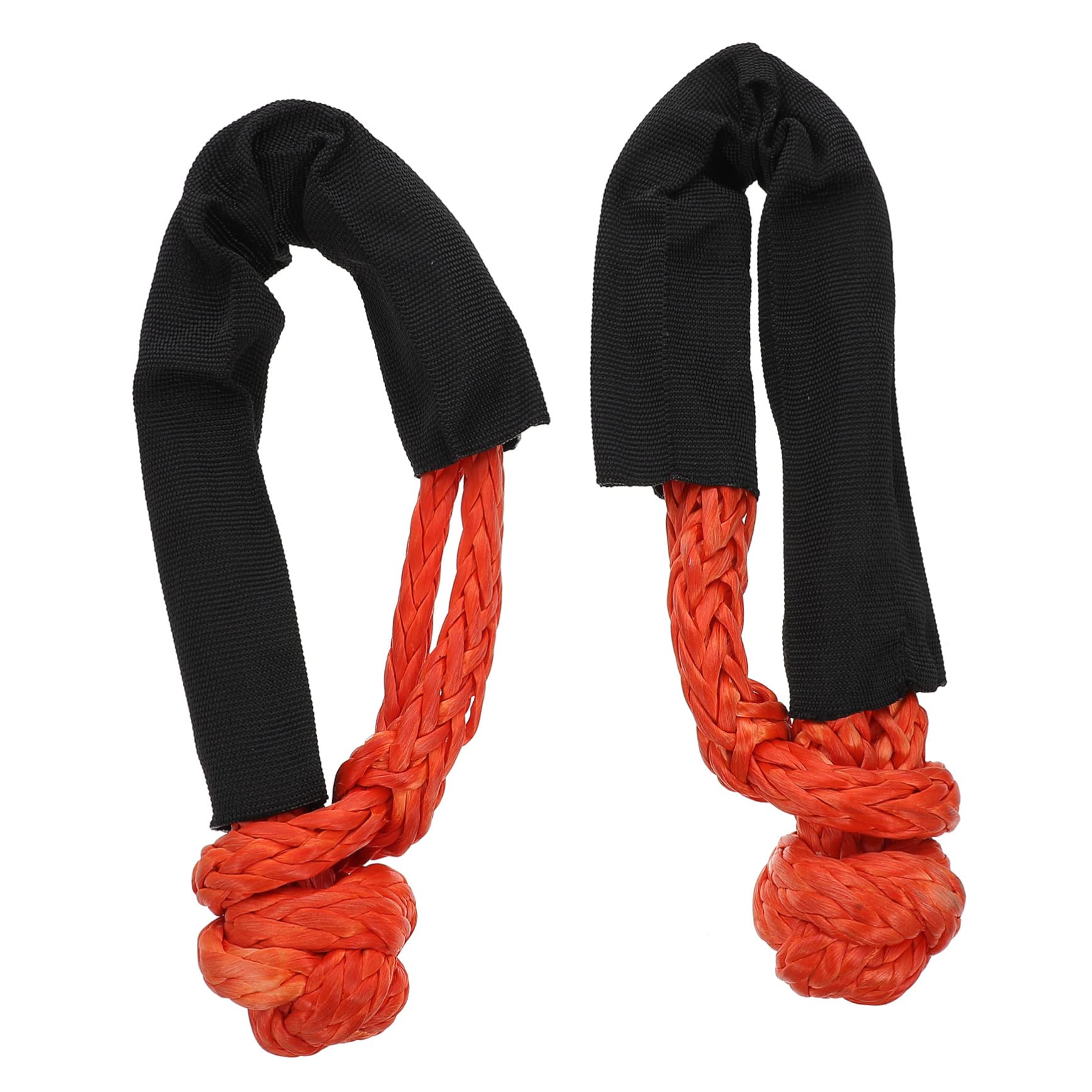 BUGUUYO 2pcs Soft Rope Shackles Climbing Towing Shackles with Protective Sleeve for Off-Road Emergency Kit Accessory for Vehicles Agriculture Mining and Use