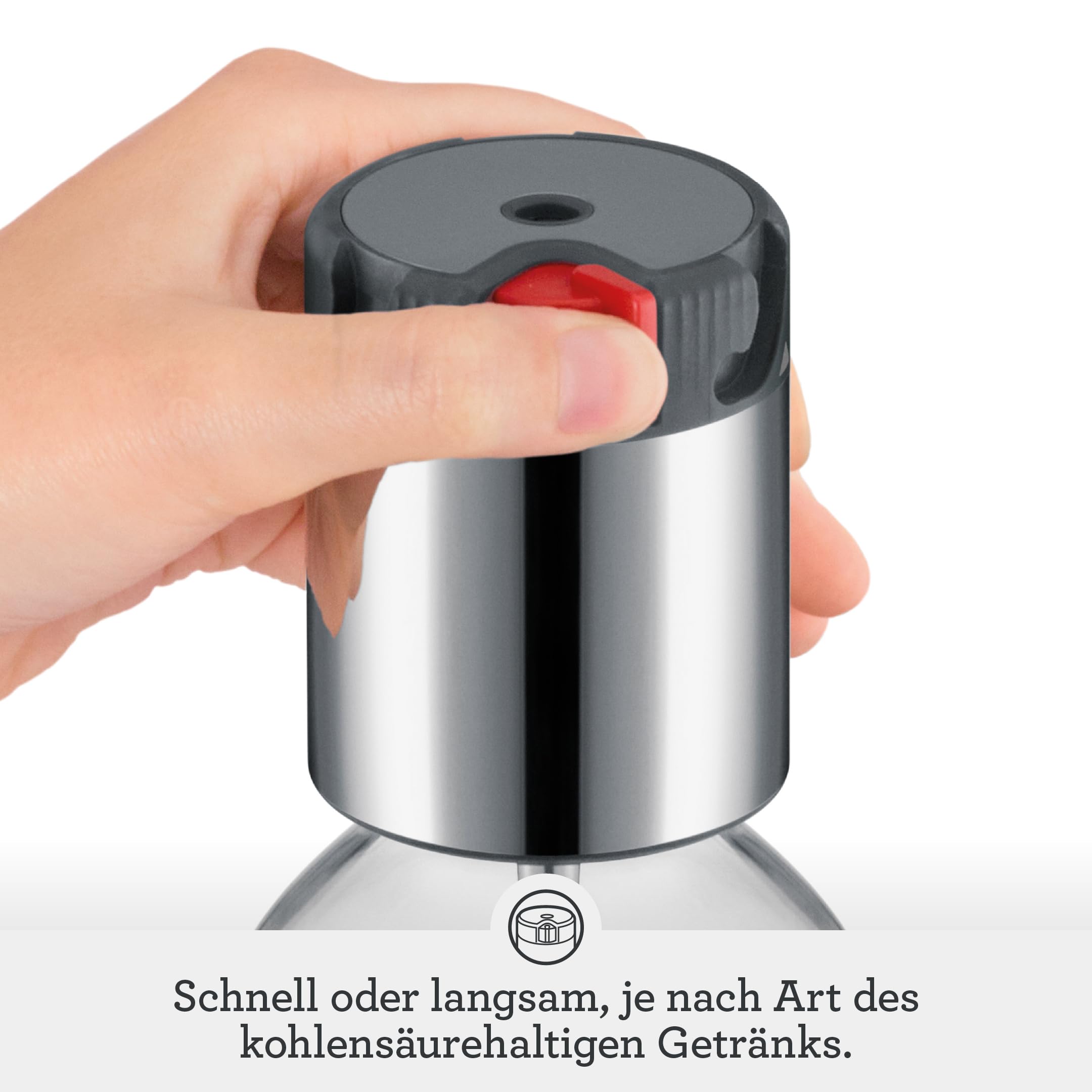 Sage - The InFizz Fusion Home Soda Maker - Für sprudelndes Wasser, Saft, Tee, Cocktails und alle sprudelnden Getränke, Gebürsteter Edelstahl