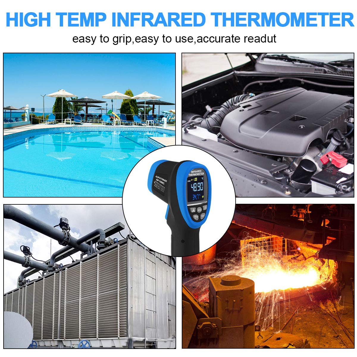 New Deal Infrared Thermometer AP-1500C Color LCD High Temp Thermometer Pyrometer IR Temperature Gun -58℉- 2732℉ (-50℃ to 1500℃),30:1 Distance Spot Ratio,Dual Laser and Flashlight(NOT for Human) Flash Deals - 50% OFF Infrared Thermometer AP-1500C Color LCD High Temp Thermometer Pyrometer IR Temperature Gun -58℉- 2732℉ (-50℃ to 1500℃),30:1 Distance Spot Ratio,Dual Laser and Flashlight(NOT for Human)