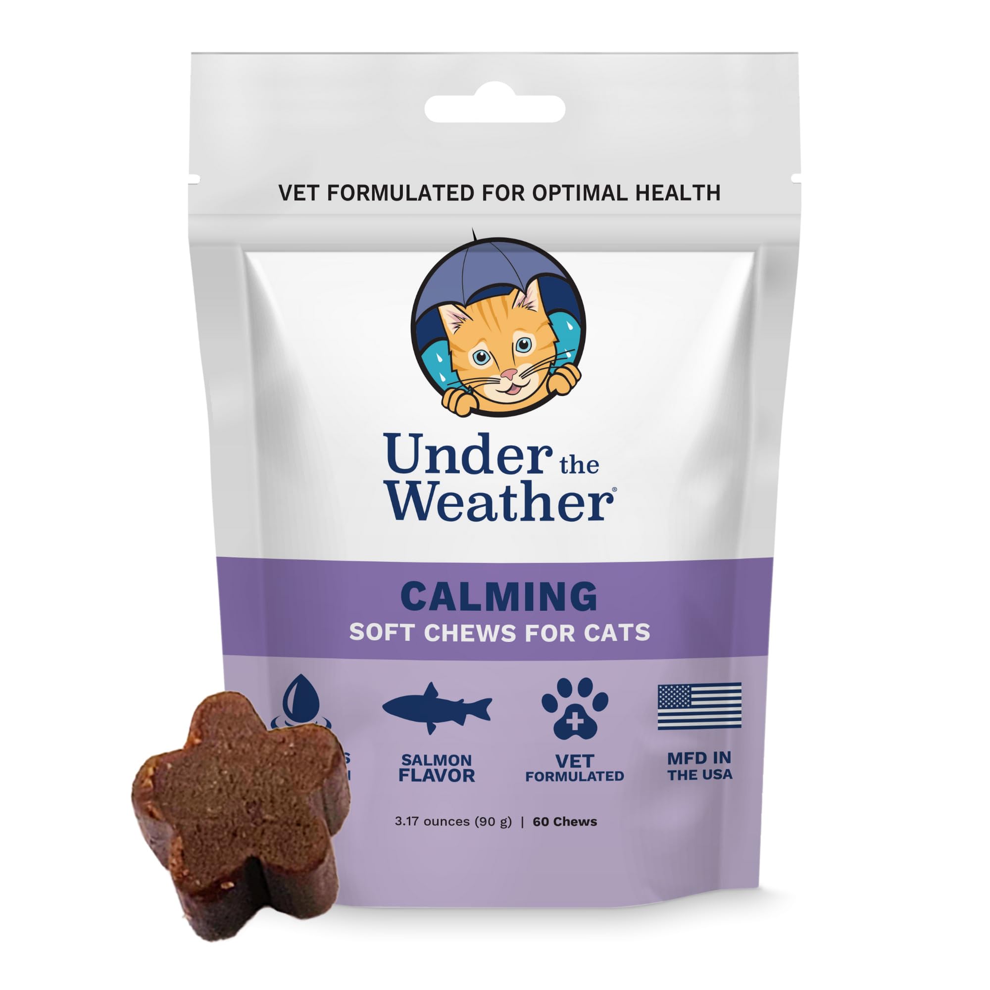 Under the Weather Pets | Natural Calming for Cats, 60 Soft Chews |áIngredients Include Thiamine, Normal Nervous System Function | L-Theanine Relaxation, Sleep | L-Tryptophan an Converted to Serotonin - image 2