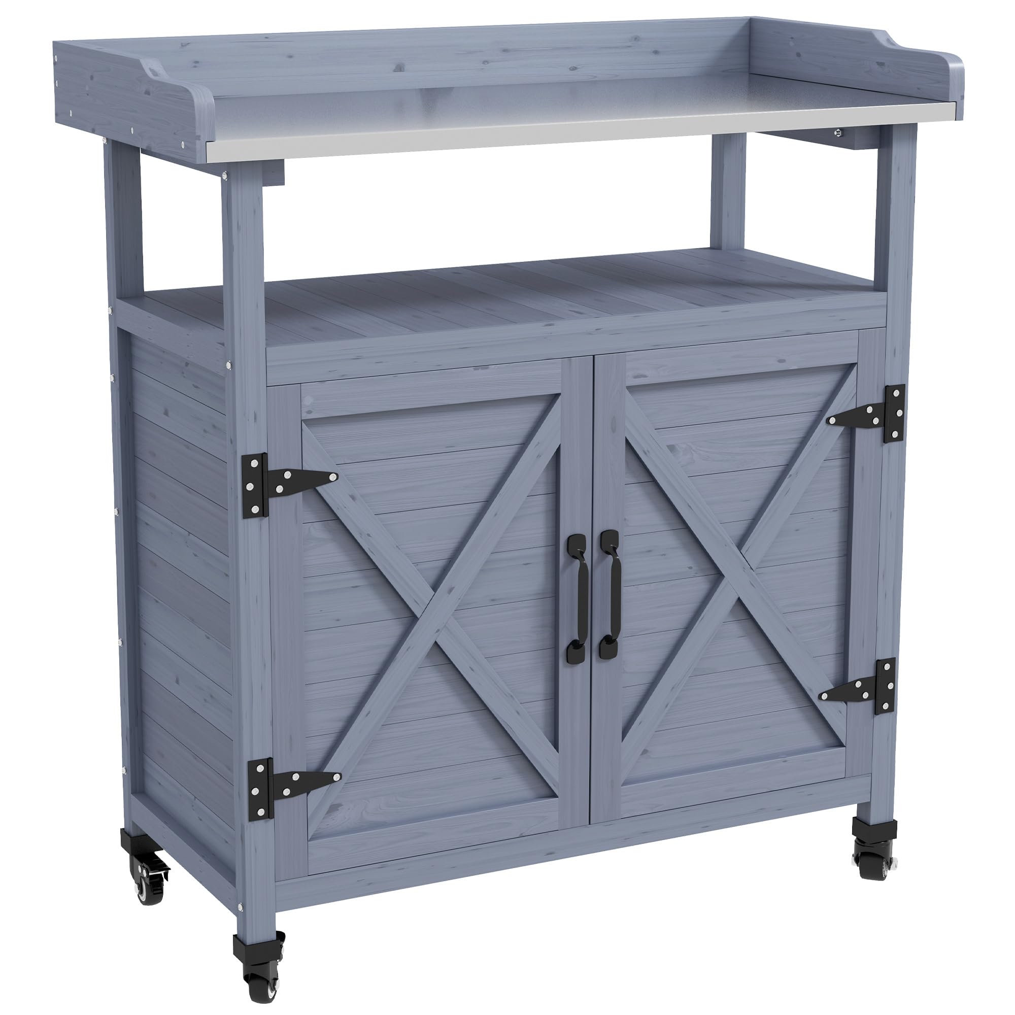 Outsunny Outdoor Wooden Potting Bench