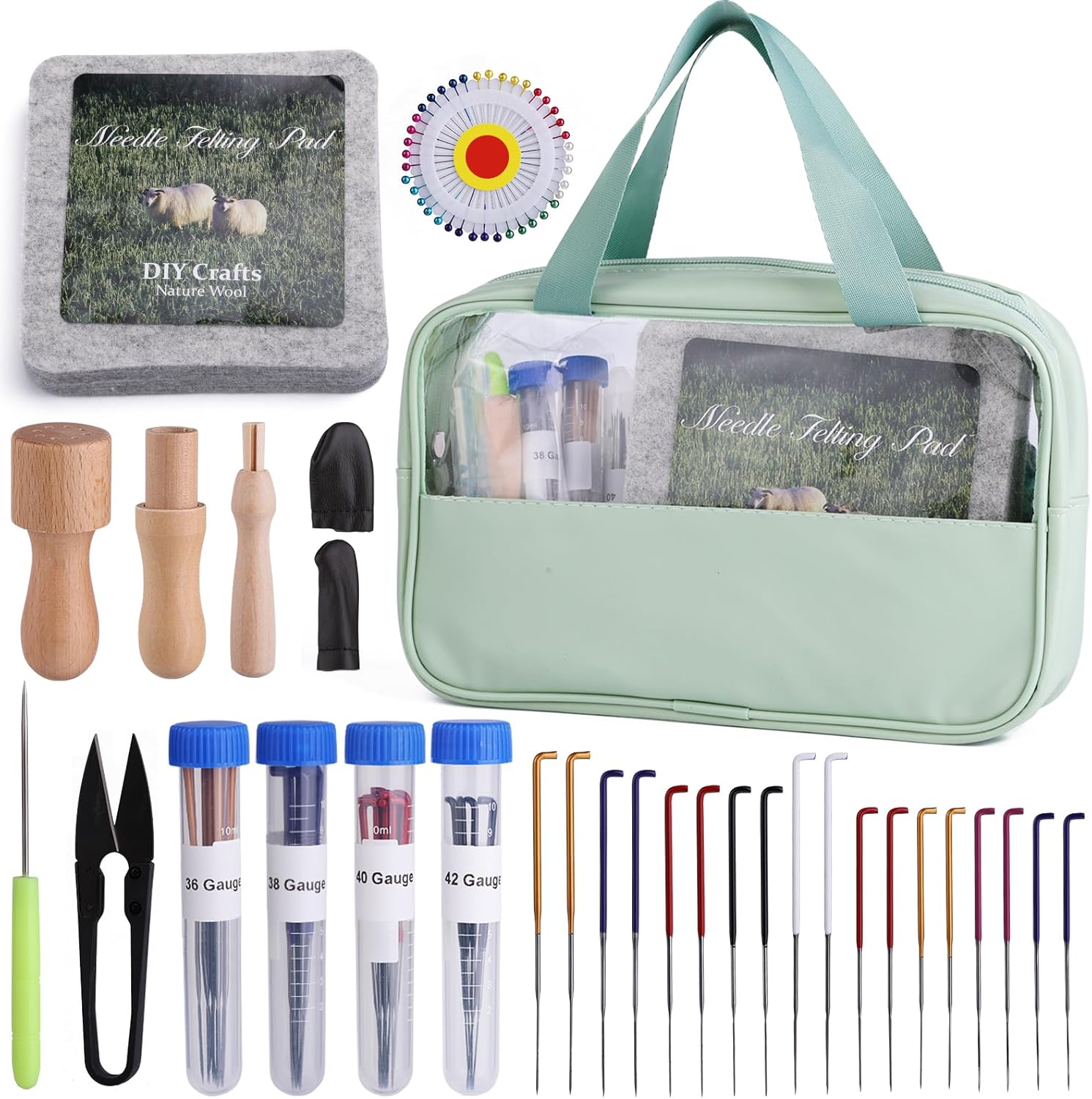 Doxiru 107 Pcs Felting Needles Kit, Wool Felting Tool Kit Needle