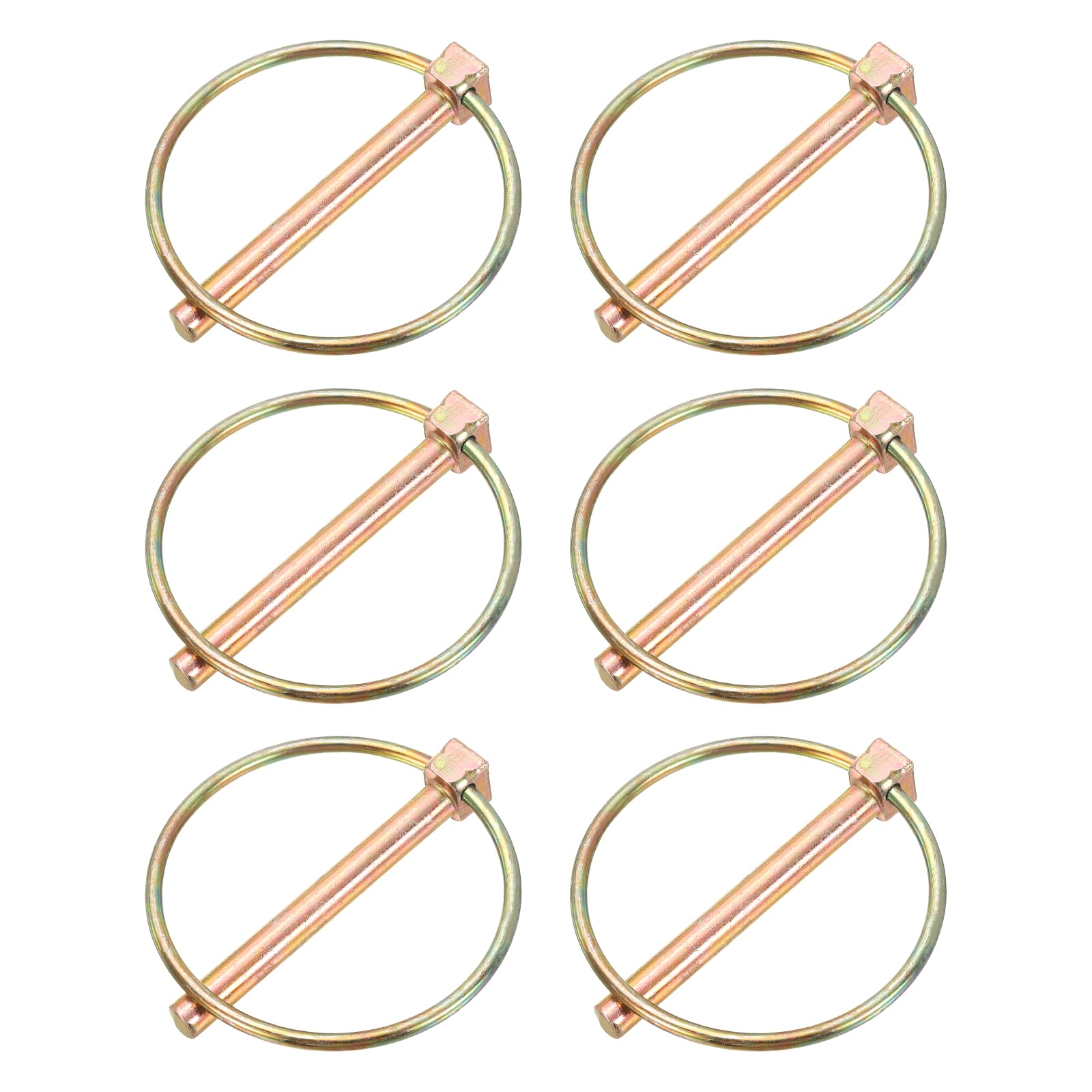 PATIKIL 5/16" x 2-3/8" Lynch Pin with Ring, 6 Pcs Heavy Duty Round Linch Pins Shaft Locking Pin Clips for Farm Tractors Trucks Lawn Mowers Trolleys Trailers