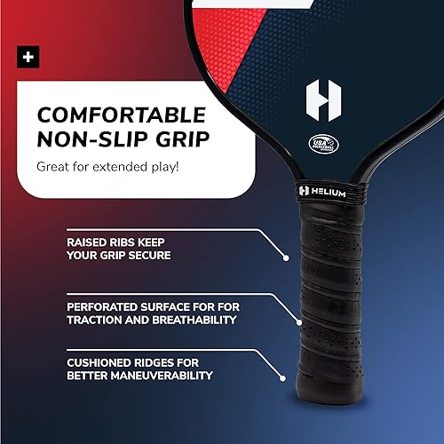 Miniatura 10 de Helium Pickleball Paddles Set of 4 - USAPA Certified - Graphite Fiberglass Surface, Lightweight Honeycomb Core