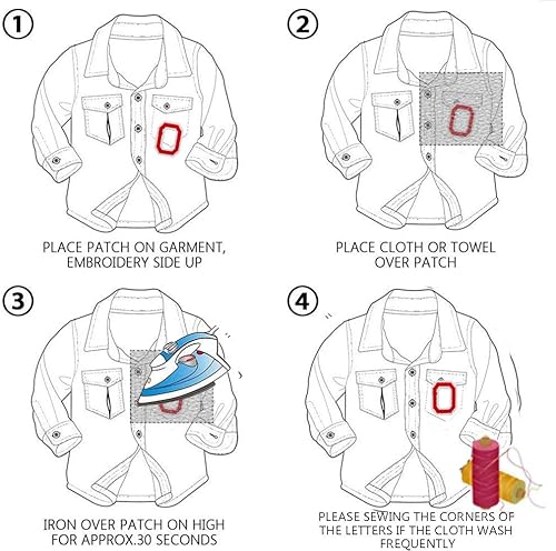 Miniatura 6 de 30 parches de números para planchar, apliques de números bordados del 0 al 9, parches de números para ropa, vestido, sombrero, calcetines, jeans,