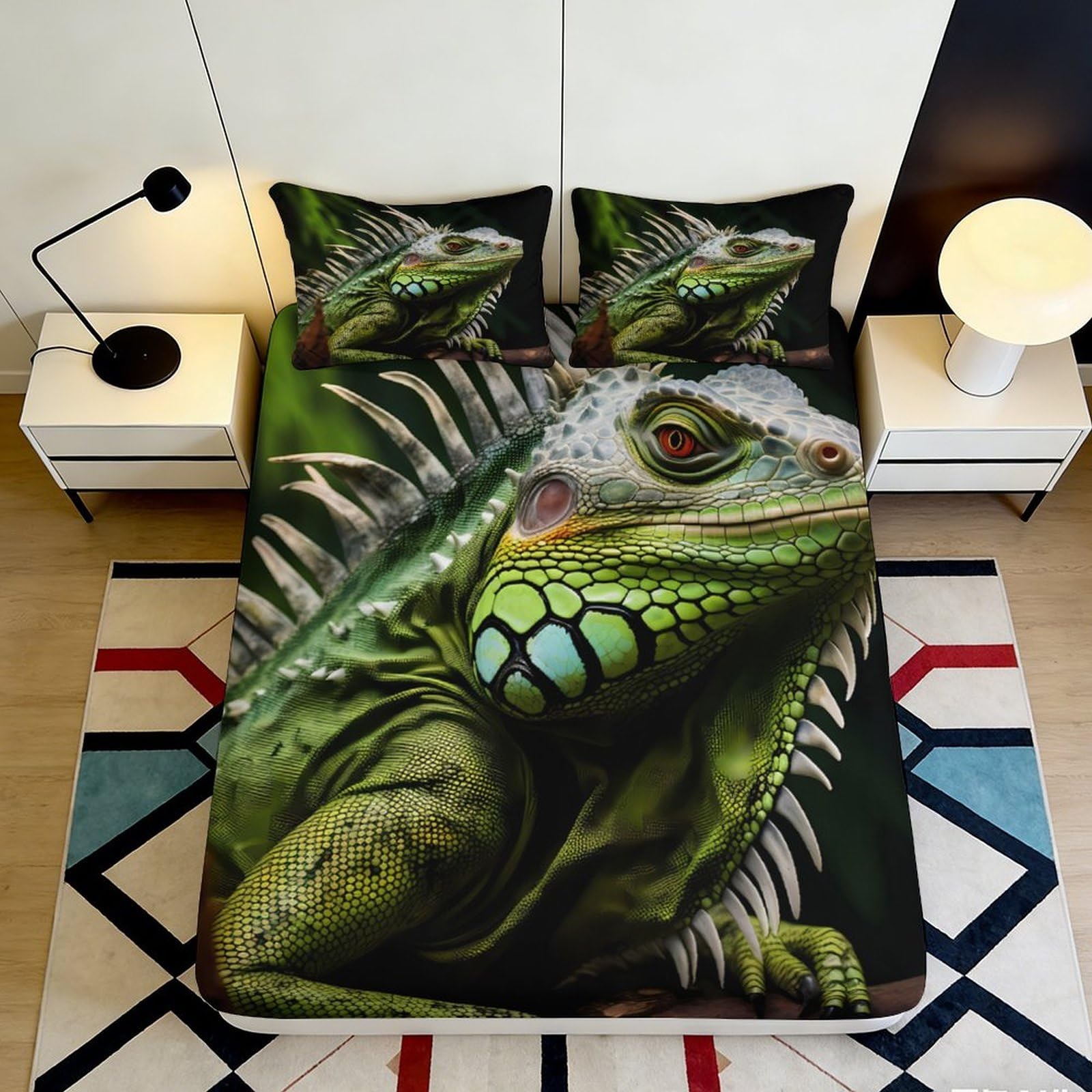 3D Printed Rainforest Fitted Sheet Microfiber Deep Pocket Tropical Bedroom Bedding Set Jungle Mattress Fitted Cover for Adults 140x200x25cm