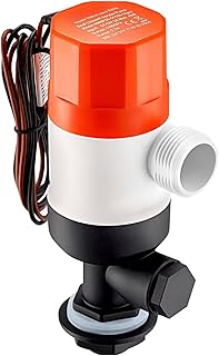 12V 1100GPH Livewell Pump compatible with Boat - Dual Inlet Aerator, Marine-Grade ABS, Straight Tube Design for Saltwater and Freshwater