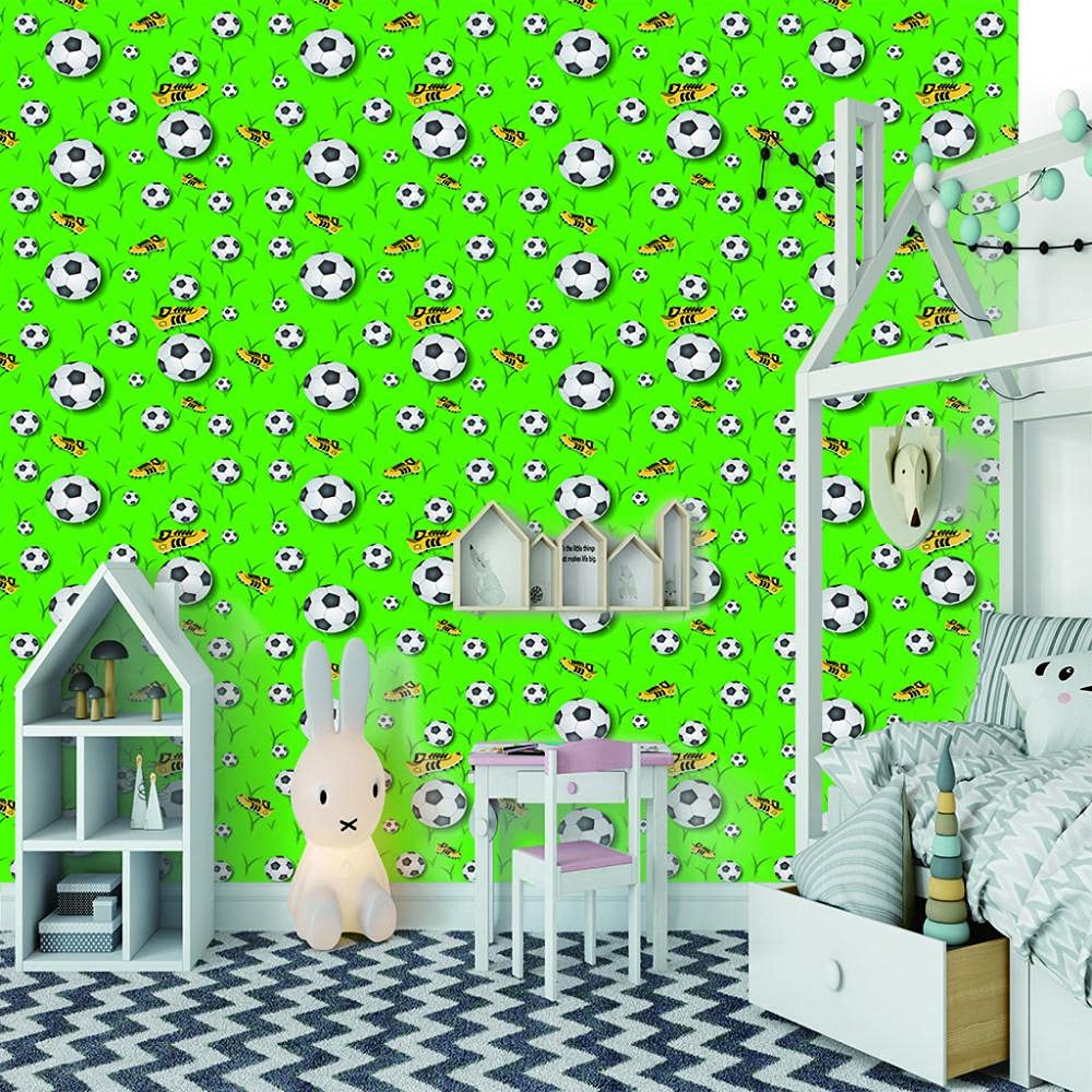 Adesivo da parete 3D da parete con calcio verde, per soggiorno, camera da letto, cameretta dei bambini, 250 cm x 175 cm
