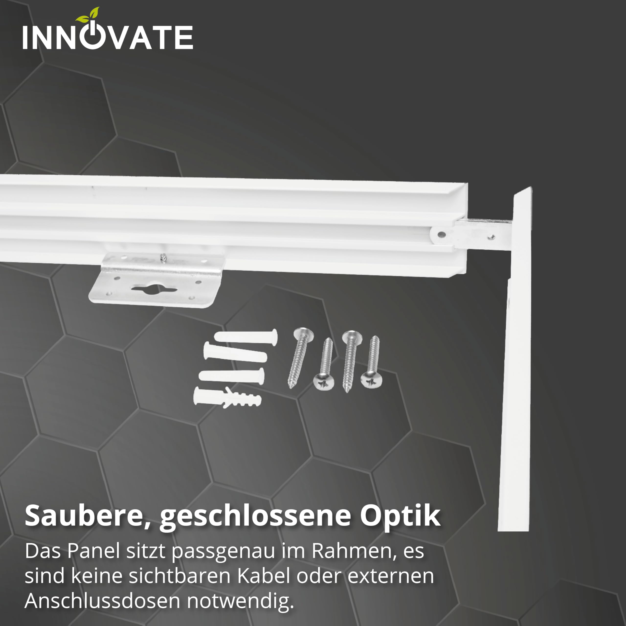 INNOVATE Panel LED 62x62 [Panel retroiluminado LED Plafón regulable con transformador] Lámpara de techo Panel LED Lámpara de techo empotrada Escritorio (marco de montaje, 3)