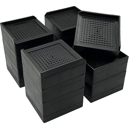 Amazon.com: MYMULIKE Bed Risers 12 Pack, Lifts 2, 3.8 or 5.5 inch ...