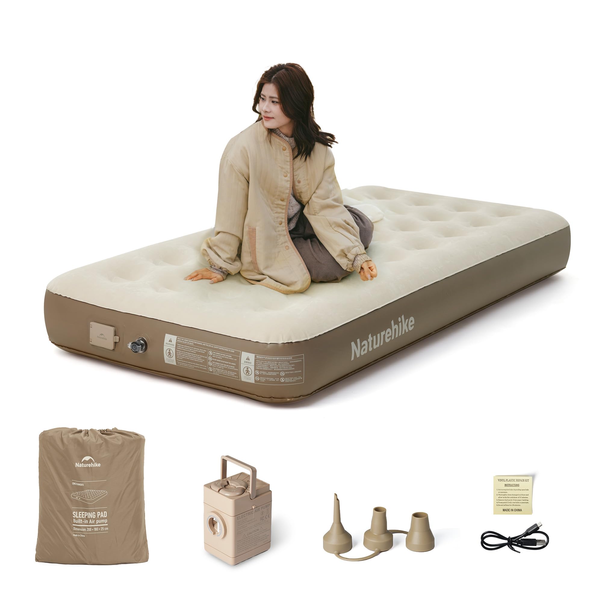 電動ポンプ式エアーベッド 収納袋付き 2つ Amazon.co.jp: Naturehike エアーベッド 内蔵電動ポンプ キャンプ/防災