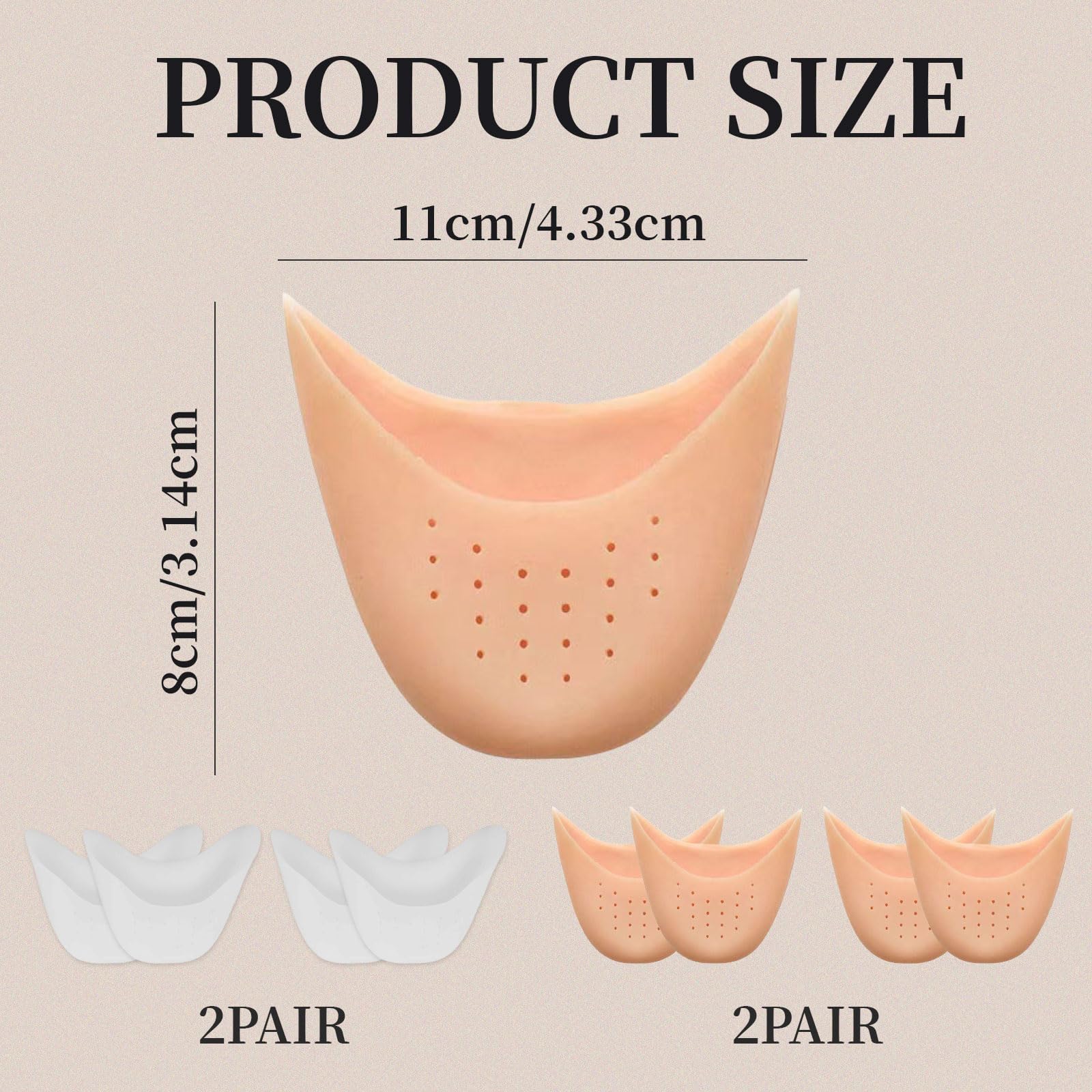 8 PCS Protezione Dita Piedi, Salvapunte in Silicone, Salvapunta per Scarpe a Punta Ballet e Danza Classica, Piede Suggerimento Manicotto