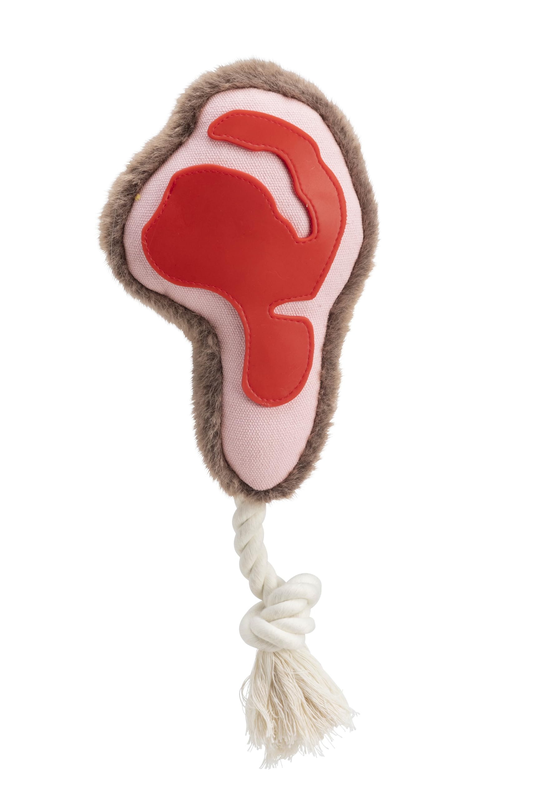 House of Paws Chop on Rope Dog Toy - Plush with TPR Rubber and Squeaker