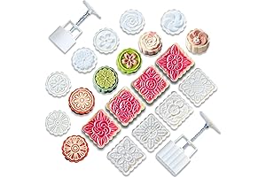 Exquisite 6-Pack Mooncake Mold Set: Perfect Mid-Autumn Festival Delicacies