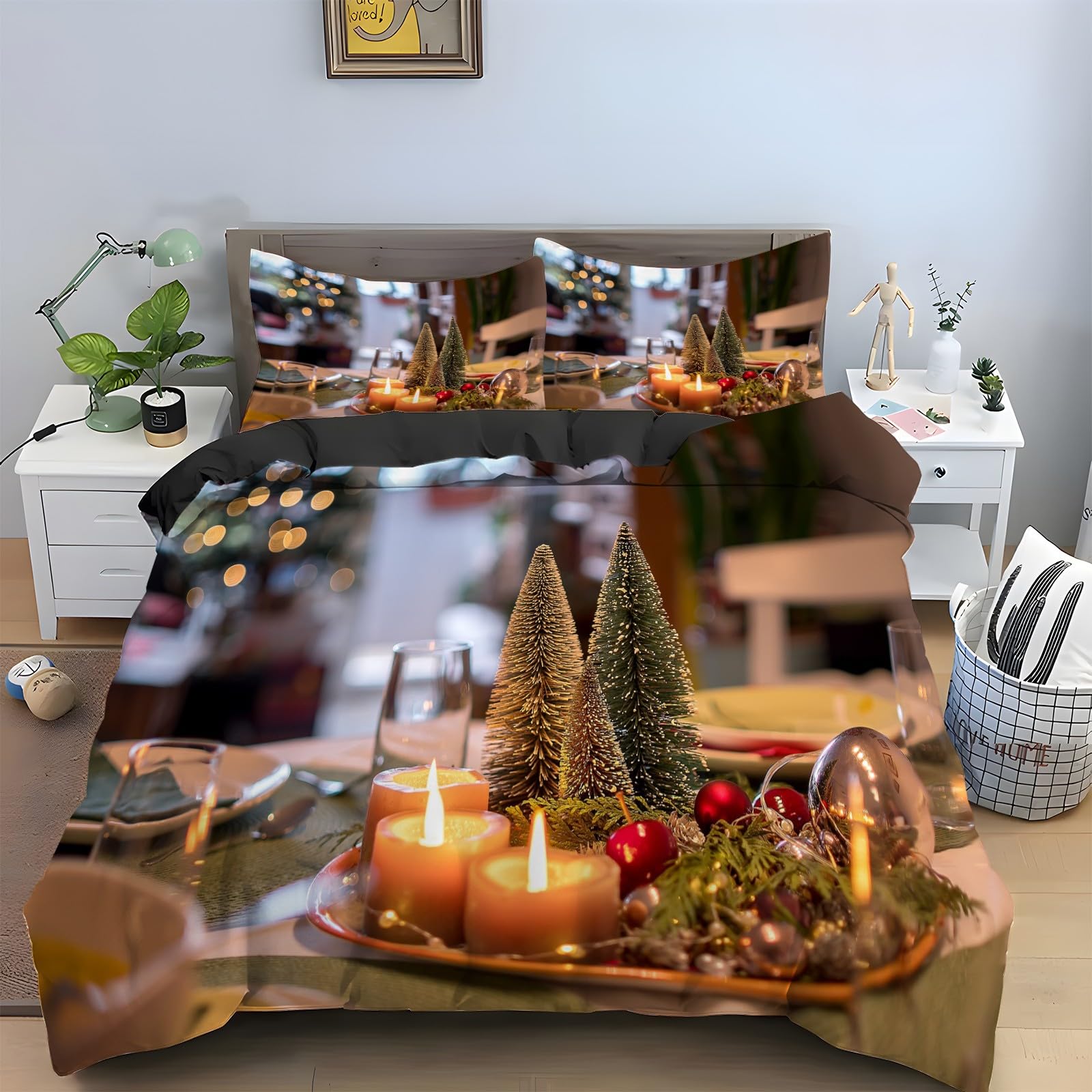 Parure de lit la veille de Noël 160x200, le cadeau idéal pour décorer la chambre