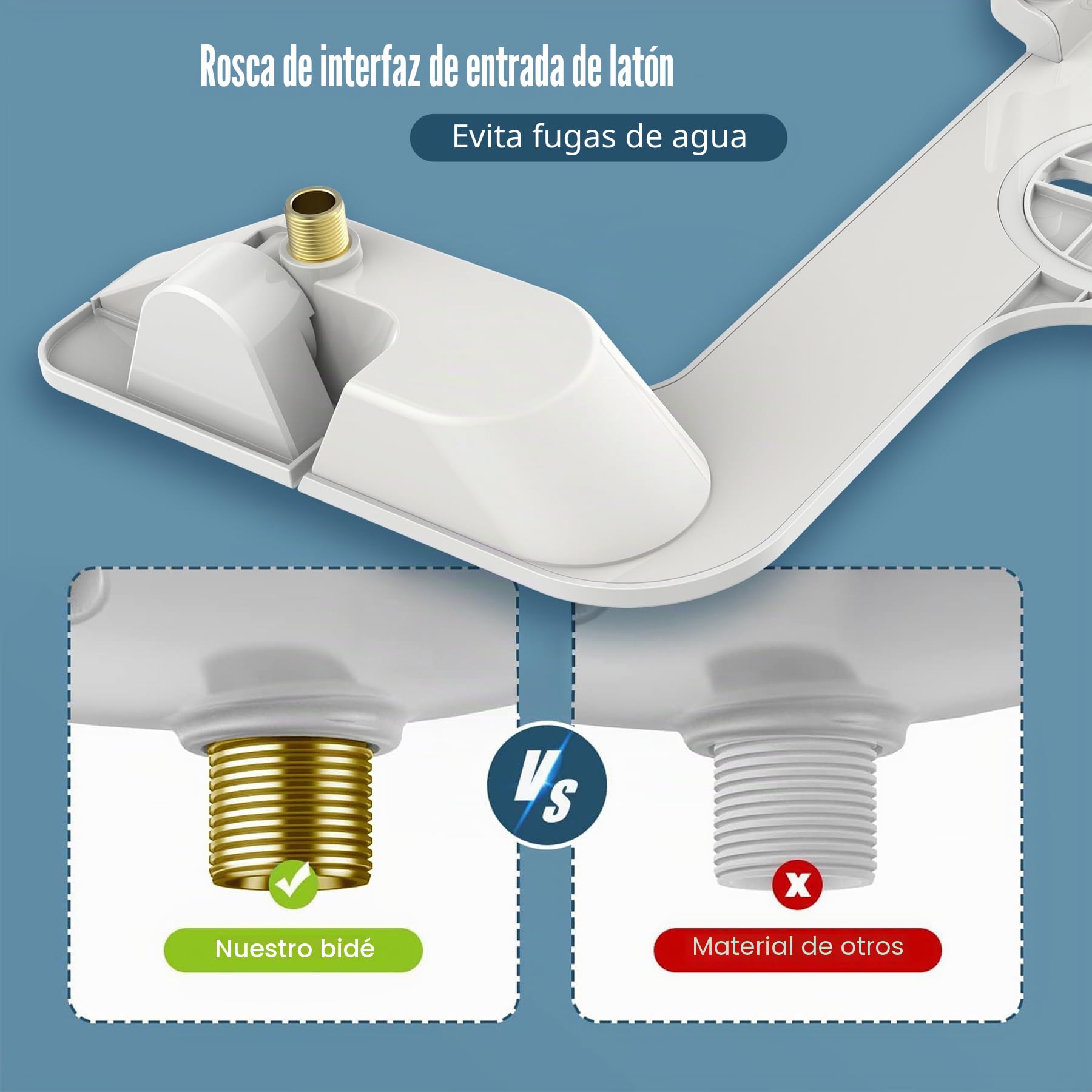 Bidet para WC Bidet para Inodoro No Eléctrico,doble boquilla, accesorio de bidé, ahorro de papel, fácil control, taharet (blanco)