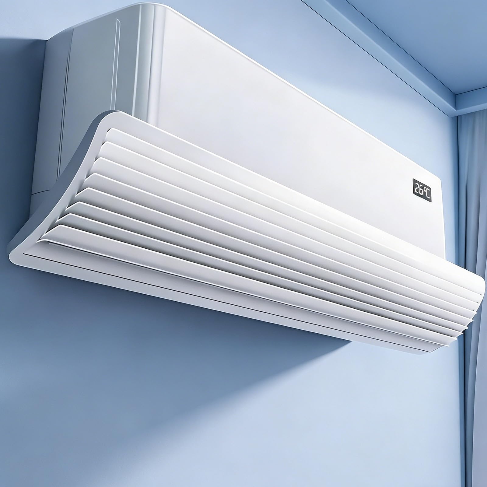 Deflettore Condizionatore Universale, Deflettore Aria Condizionata per Split e Climatizzatori a Parete, Design a Griglia Orientata a 18°, Evita Correnti d'Aria Dirette