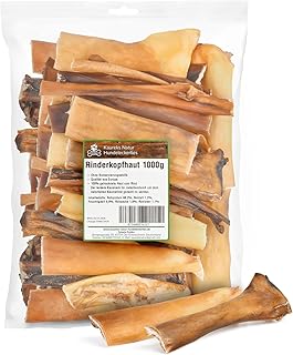 Kaureks Natur Hundeleckerlies, Bovine Scalp 1000 g Approx. 15 cm, Scalp for Dogs, Like Pig Ears product image
