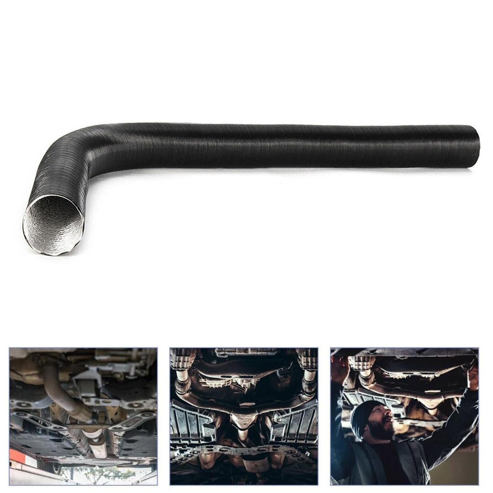 75mm Aluminium Flexible Heater Ducting Hose - 2m Black Vent Pipe For Diesel Parking Heaters (Webasto, Eberspächer)-1101550