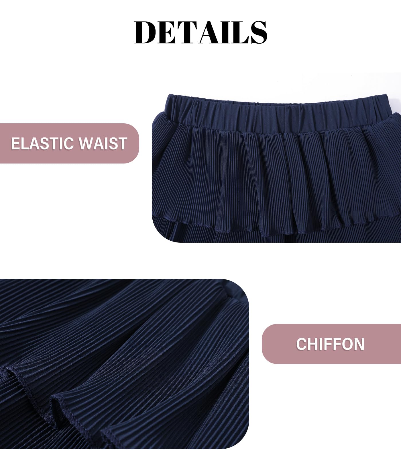 Genfien Falda de Volantes para Mujer Falda Pastel Capas Chiffon Talle Alto Elástico Falda Corta Boho Verano con Forro