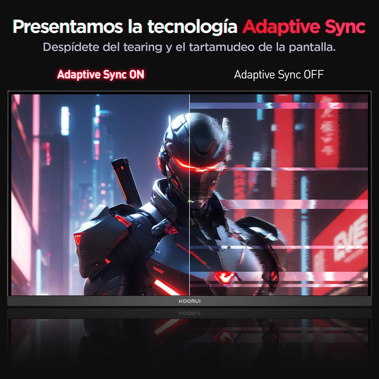 KOORUI G2722P Monitor Gaming 27 Pulgadas, 200Hz, Fast IPS, 1ms, Altura Ajustable, QHD (2560x1440, 2xHDMI 2.0, DP 1.4, VESA, Adaptive Sync, 10Bit, HDR400, 95% DCI-P3)