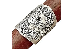 Sterling Silver Mandala Flower Boho Statement Ring - An Ethnic Hippie Gypsy Delight