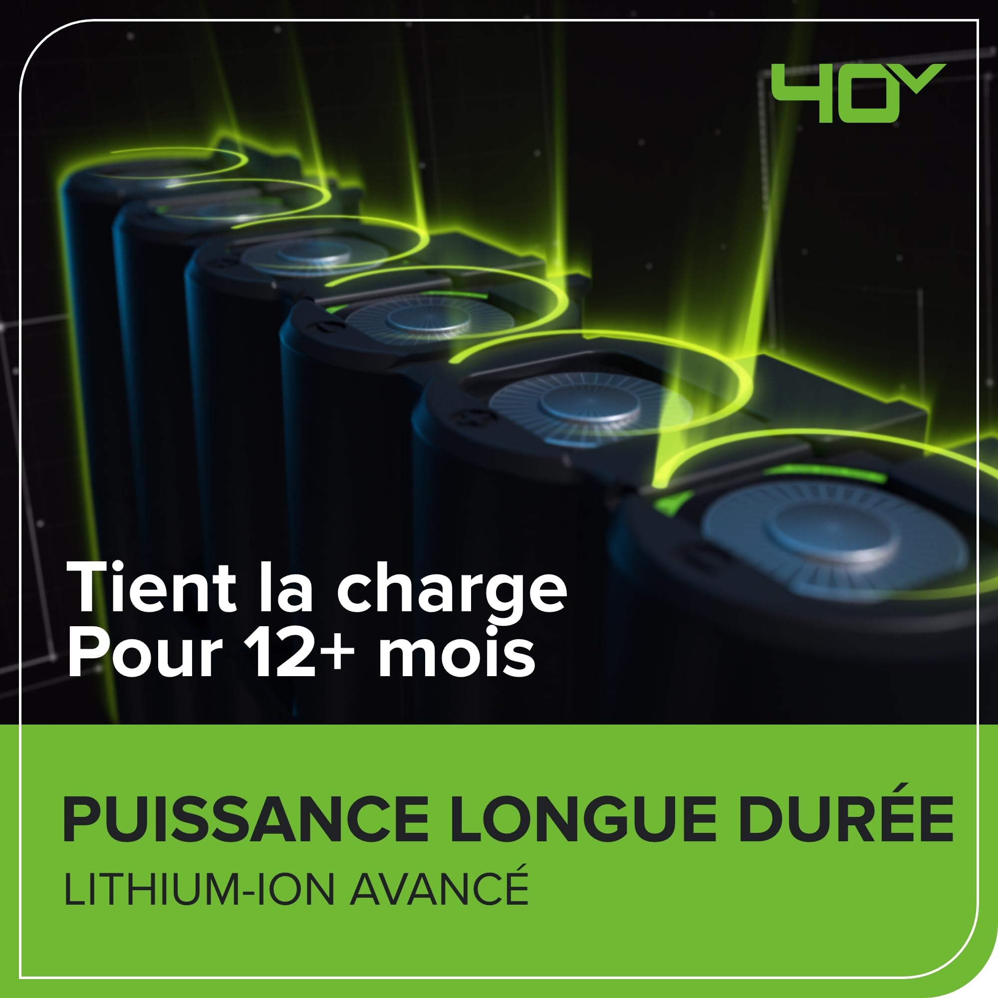 Greenworks 40V Tondeuse à Gazon Sans Fil pour Pelouses Jusqu'à 400m², Largeur de Coupe de 35 cm, Sac de 40L, INCLUS Deux Batteries 40V 2Ah et Un Chargeur, Garantie 3 Ans-G40LM35K2X