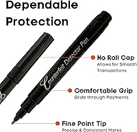 Vista 3 de Dri Mark CFD5PK - Marcador detector de billetes falsificados, fabricado en los Estados Unidos, 3 veces más tinta, tamaño de bolsillo, verificador