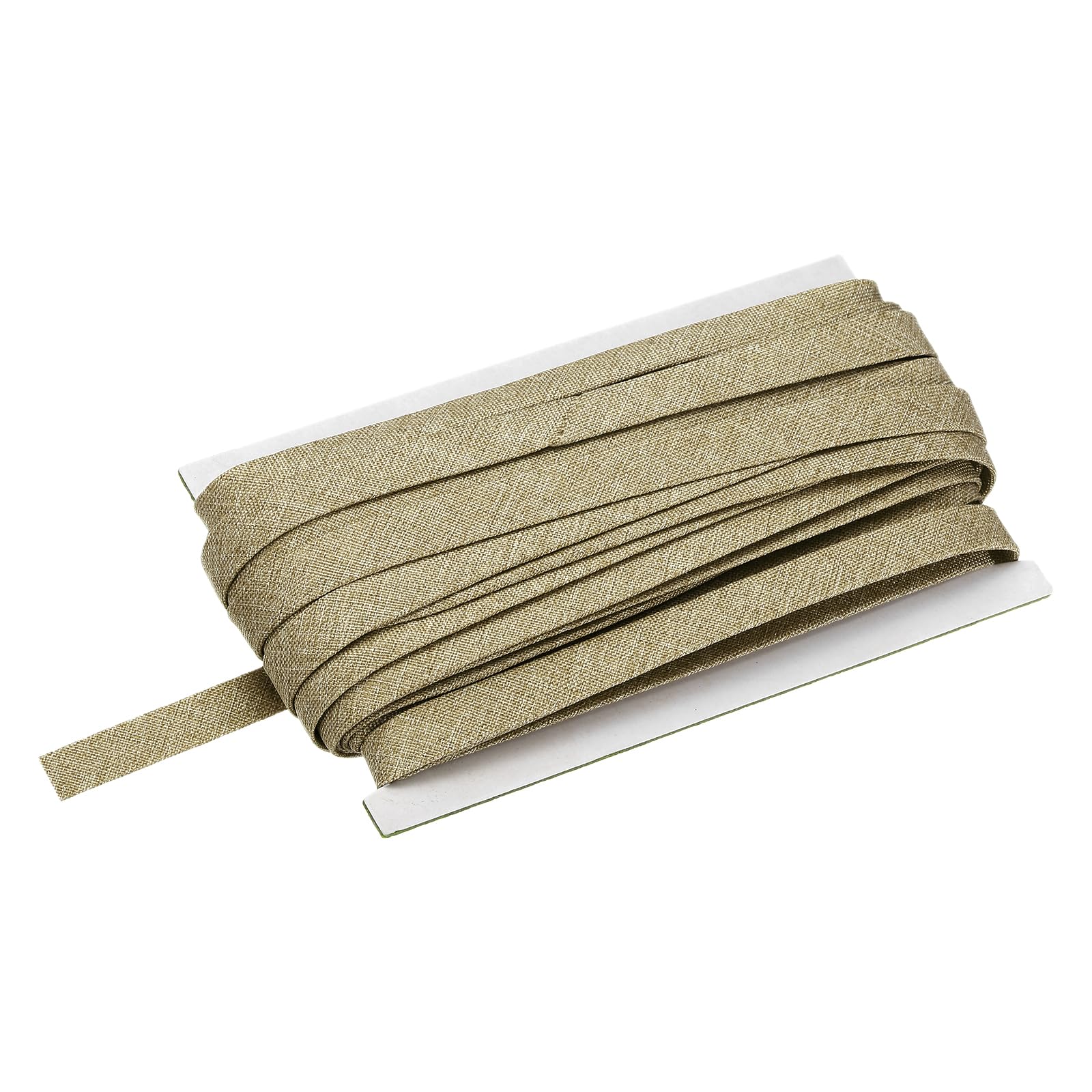 sourcing map Double Fold Bias Binding Tape, 1/2 Inch x 15 Yards Cotton Twill Tape Trim Ribbon for Sewing Wrapping Craft DIY, Dark Linen