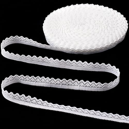 Ribete de encaje blanco de 5 yardas, cintas de encaje de ganchillo vintage, cordones bordados con borde festoneado para manualidades, ramo, costura,