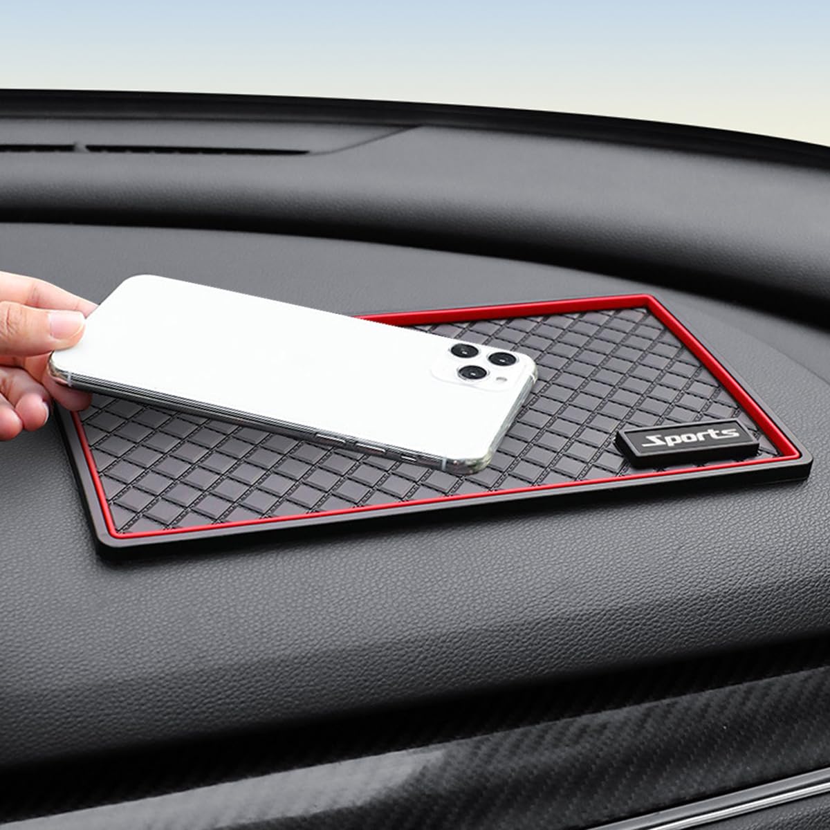 Tappetino Antiscivolo In Gel Adesivo Per Auto - 2 Pezzi 18x14 Cm - Supporto Multiuso Per Cellulare, Telefono, Chiavi - Riutilizzabile, Resiste Al Caldo E Freddo - copertina