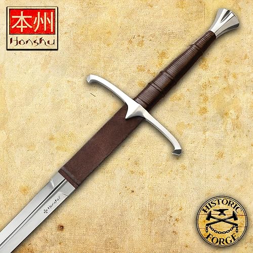 Miniatura 5 de Honshu Claymore Sword  Forjado histórico Espada ancha  Auténtica hoja de acero de alto carbono 1065  Mango de cuero  Funda de alta calidad incluida