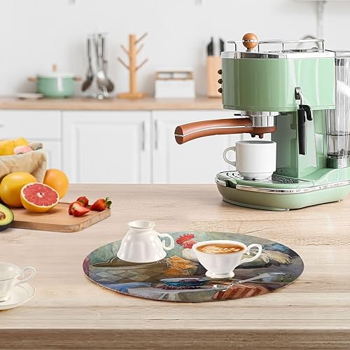 Miniatura 6 de 3 Pcs Large Trivet for Hot Pots and Pans 15in Cotton Thread Weave Absorb Water Potholders for Bowl Home Decor Still Life with Rooster and Basket