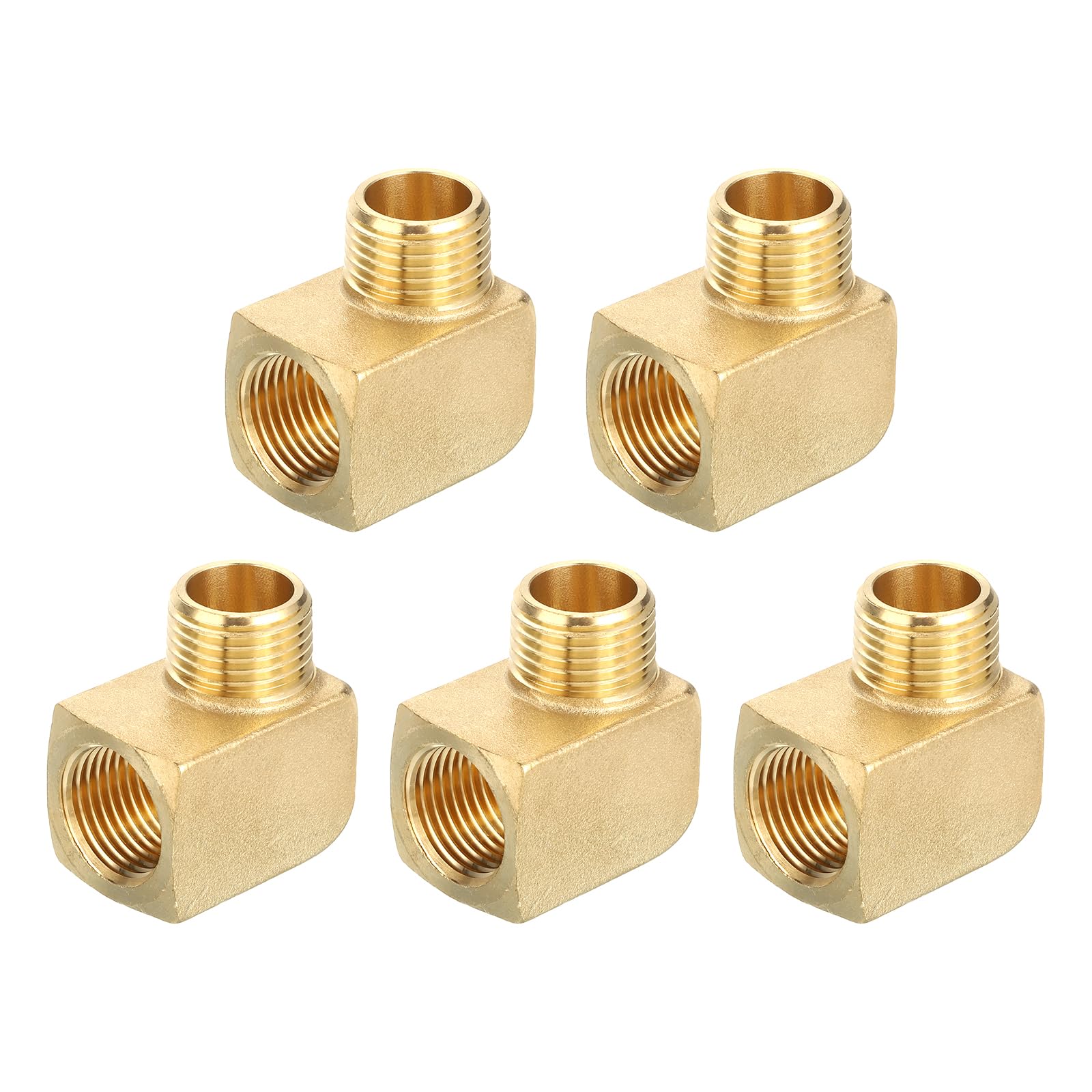 QUARKZMAN 5Pcs Raccord de Tuyau en Laiton 90 Degrés Coude 1/2" NPT