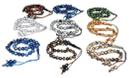 Lot 8 Prayer Beads 33 Islamic Salah Sebha Misbaha Masbaha (Beads Size : 6 mm x 4 mm) Tasbeeh Tasbih Tasbeh Sibha Subha Rosary Muslim Islam Allah Muhammad Salat Namaz Sufism Zikr Dhikr Thikr Random