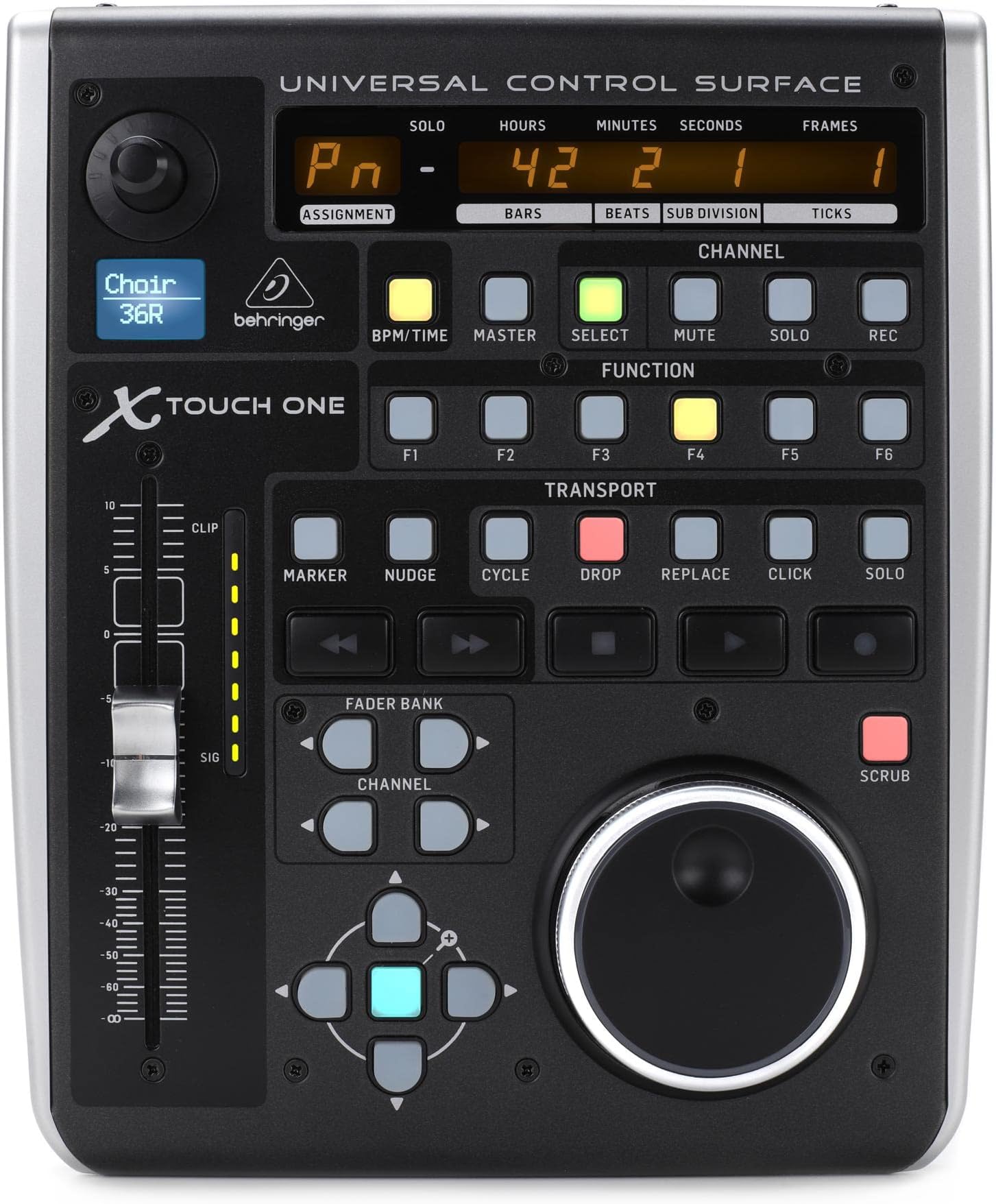 X-TOUCH ONE USB DAW Controller with Motorised Fader & LCD Display, Universal Studio Control Surface for Music Production with PC & Mac (Black)