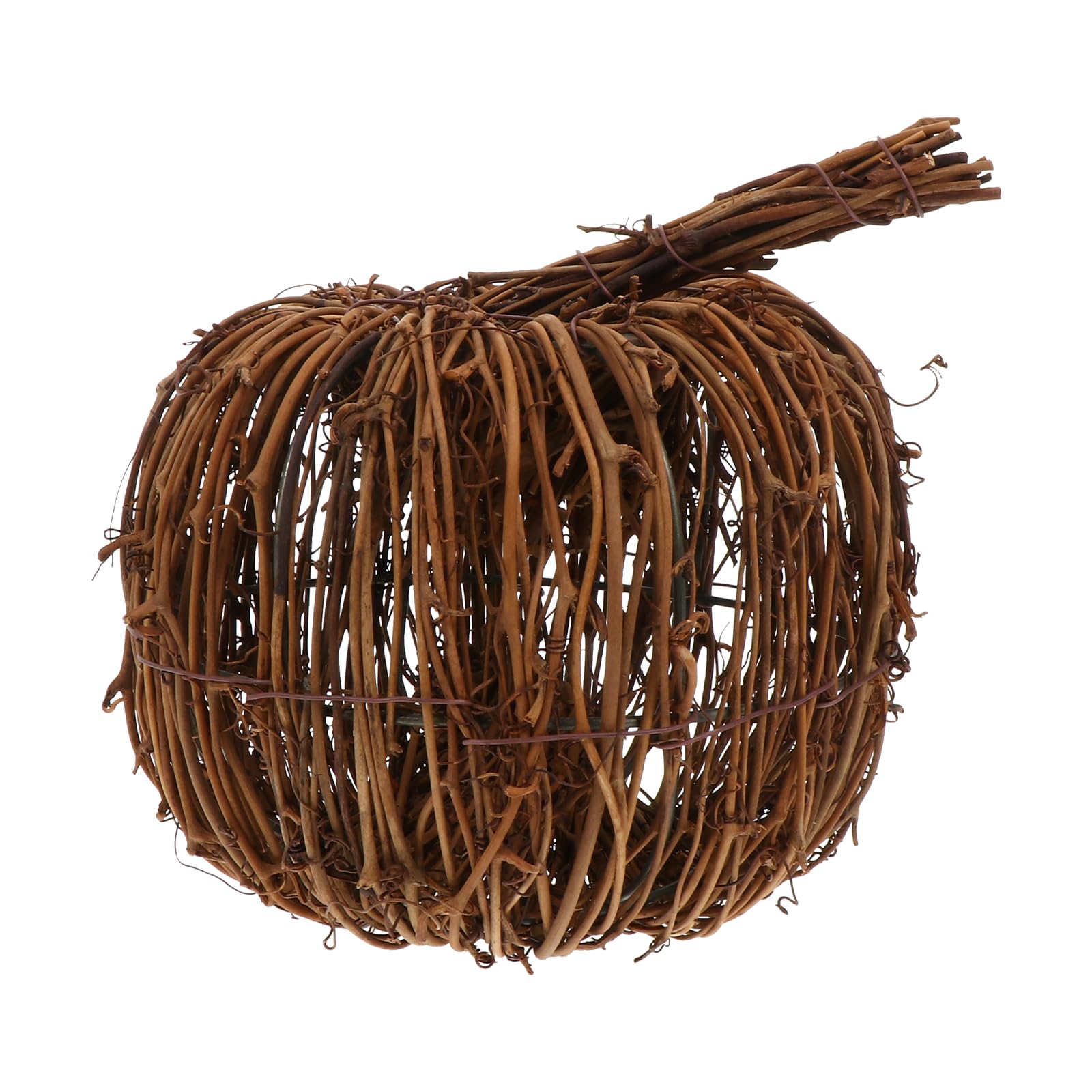 BESPORTBLE 1pc Halloween Decoration Decorative Rattan Pumpkin Rattan Holiday Decoration Grapevine Wicker Rattan Pumpkin Rattan Woven Pumpkin Ornament Home Decor Small Tree Iron Wire Material