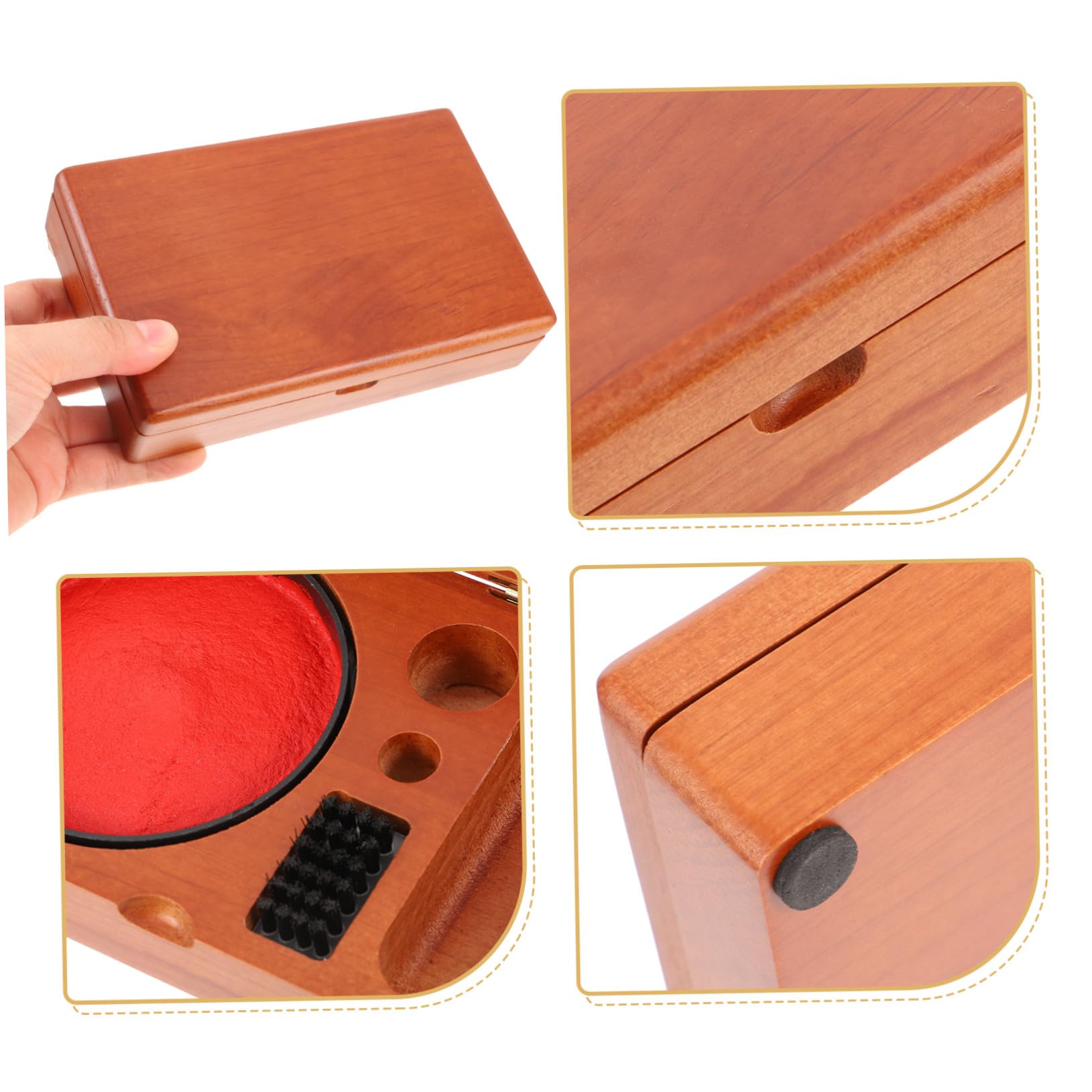Scatola in Legno per Tampone D’Inchiostro Sigillante Portatile, Custodia Vintage per Timbri e Tamponi, Leggera e Compatta per Organizzazione Artigianato e Calligrafia, 16x10x3,5 Cm